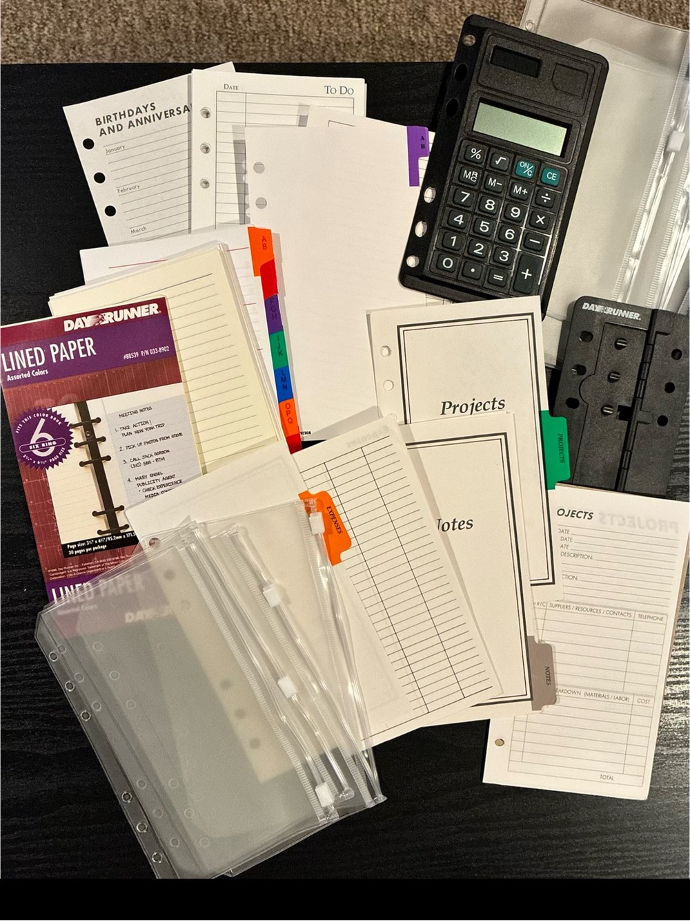 Organizer Refills (6 hole)Huge Bundle, Rolodex, Day Runner etc  1990s